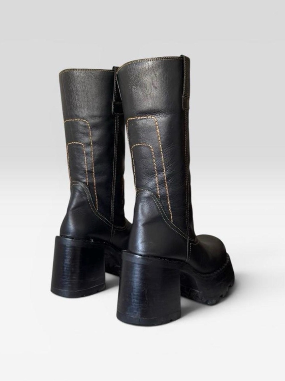 Ultra Rare 90s Destroy 'Motorcycle Club' Leather Platform
Boots - Picture 3 of 8